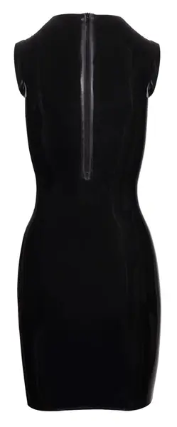LateX Collection Lateks Haljina Crna M - Bez Rukava, Stojeća Kragna, 0,4 mm