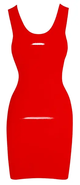 LateX Classic Sleeveless Lateks Haljina Crvena XS - 0.4 mm Fleksibilan Materijal