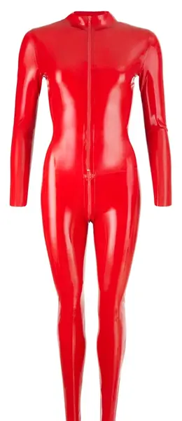 LateX crveni lateks kombinezon 2XL - celo telo sa stojećom kragnom