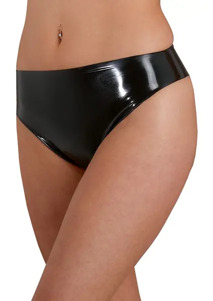 LateX Crne lateks gaće XL - Sjajni anatomski kroj, Flat-dipped finiš