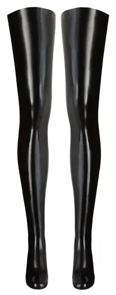 LateX Natkolenice od lateksa crne L/XL - Sjajni finiš, 0.35mm