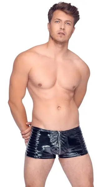 Black Level Vinil Biker-Stil Rastegljive Pantalone L - Sjajan 4-Way Kroj