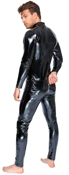 Black Level Vinyl Jumpsuit M Shiny 4-Way Stretch Full Body Suit