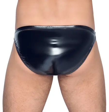 Black Level Vinyl M. Briefs RV 2XL - Shiny Black Stretch Men’s Underwear