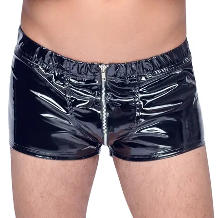 Black Level Vinilne pantalone RV 2XL - Sjajno crne, prednji rajsferšlus, rastegljive