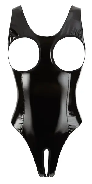 Black Level Vinilni Body XL Otvoreni Dizajn, Sjajno Crni, Patent Zatvarač Pozadi