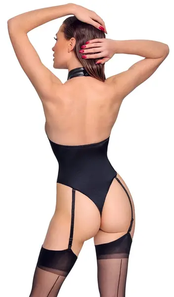 Black Level Vinyl Body L Open Bust Adjustable Straps