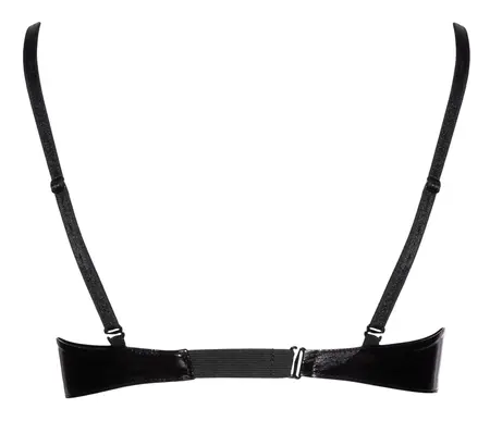 Black Level Vinilni Grudnjak 85C Podesive Naramenice Sjajna Crna Završna Obrada