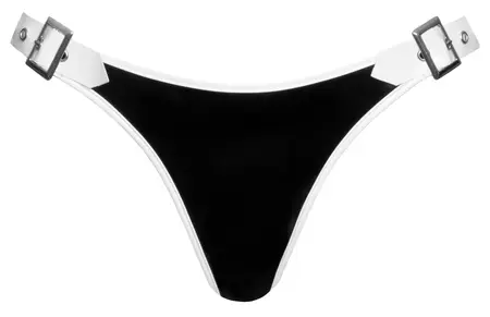 Black Level Vinyl Intimate String S Black/White Adjustable Buckle