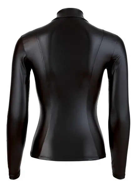 Cottelli Collection Gornji Deo Dugih Rukava sa Patentom Crn XL Pripijeni Mat Završni Sloj