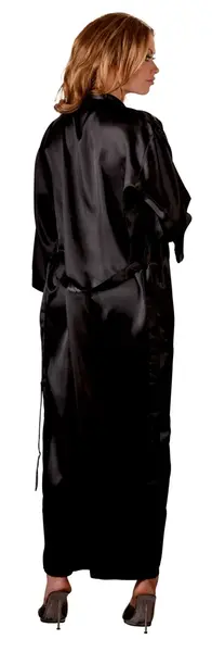 Cottelli Collection Satenski Kimono Crn 2XL/3XL Elegantna Haljina