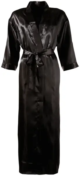 Cottelli Collection Satenski Kimono Crn 2XL/3XL Elegantna Haljina