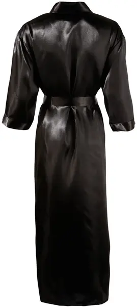 Cottelli Collection Satenski Kimono Crn 2XL/3XL Elegantna Haljina