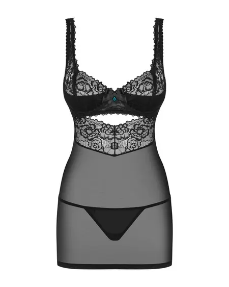 Obsessive OBS Chemise L/XL Satenska Mašna Multistretch Ružičasta Čipka