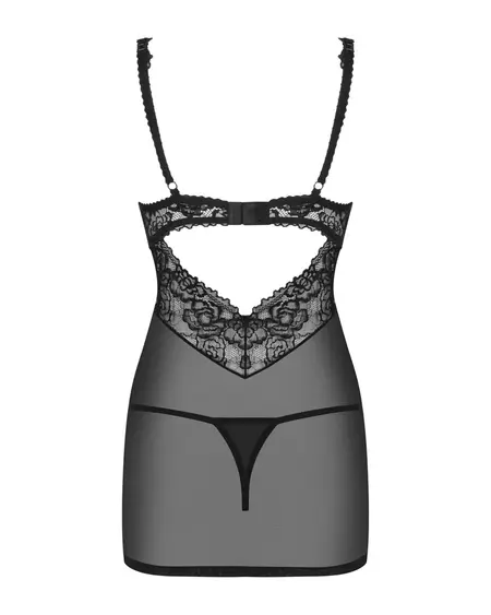 Obsessive OBS Chemise L/XL Satenska Mašna Multistretch Ružičasta Čipka