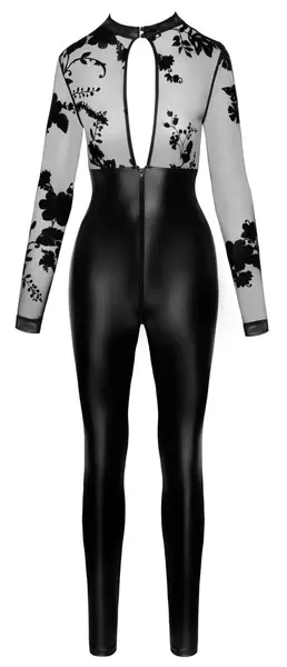 Noir Handmade Powerwetlook Kombinezon S, Somotni Flock Gornji Deo, Crni