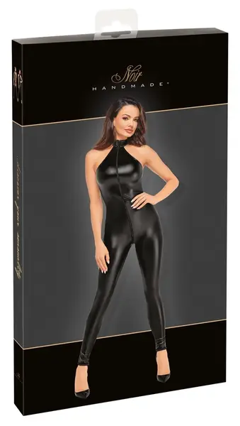Noir Handmade Rhine S Powerwetlook Kombinezon sa Rhinestone Detaljima