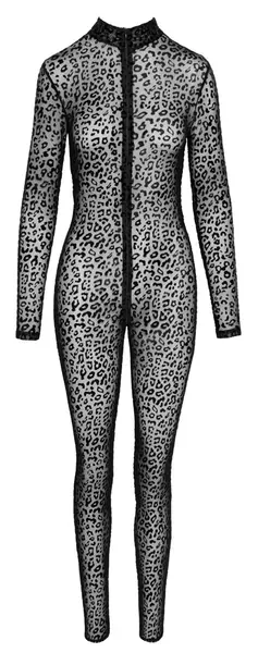 Noir Handmade Leopard Print Powernet Overall L - 3-Way Zipper