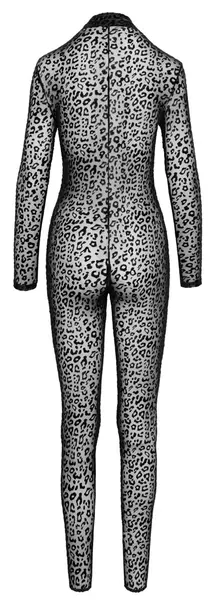 Noir Handmade Overall Leopard Mesh Powernet, Size M, Long Sleeve