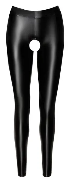 Noir Handmade Powerwetlook Open-Crotch Leggings Black M