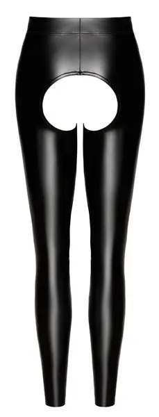 Noir Handmade Powerwetlook Leggings Open Crotch Black S