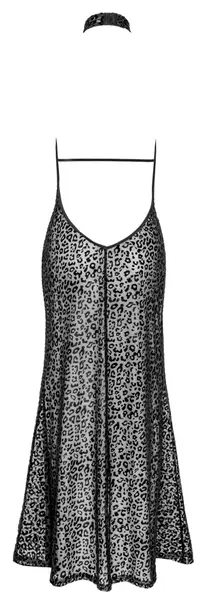 Noir Handmade Long Strapless Dress XL - Leo Velvet Pattern