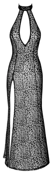 Noir Handmade Long Strapless Dress Leo Look Black Size S