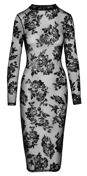 Noir Handmade Midi Dress M Velvet Floral Tulle Black Elegant