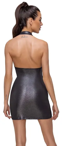 Cottelli PARTY srebrna mini haljina XL sjajna halter sa rhinestone-om