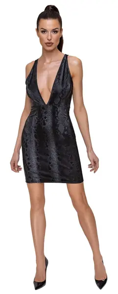 Cottelli PARTY Dress Snake M - Shiny Matte Snakeskin Pattern, Size M