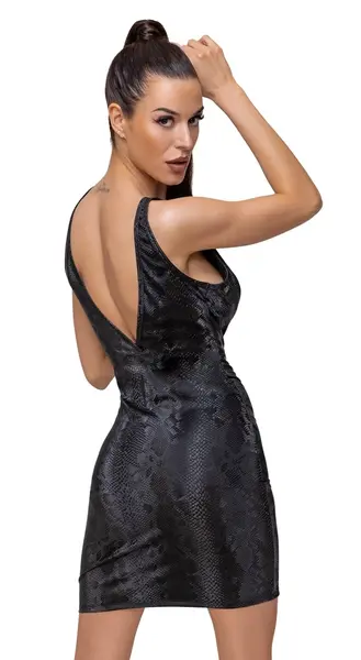 Cottelli PARTY Shiny Snakeskin Mini Dress S - Matte Finish, Tapered Fit