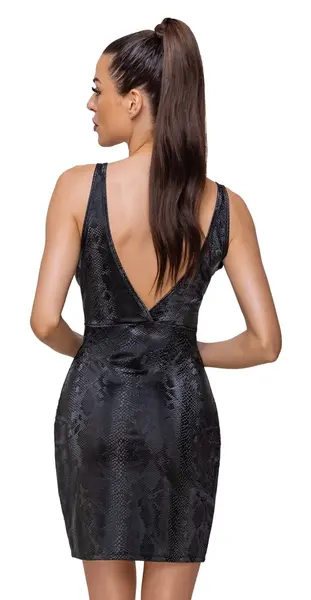 Cottelli PARTY Shiny Snakeskin Mini Dress S - Matte Finish, Tapered Fit