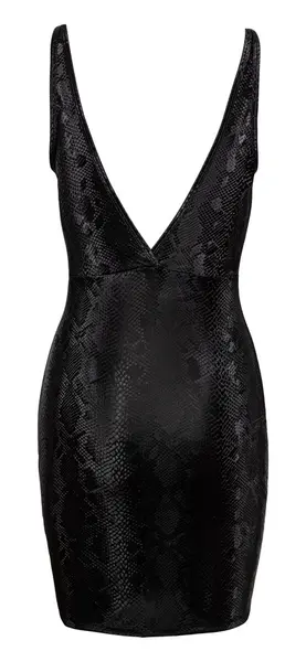 Cottelli PARTY Shiny Snakeskin Mini Dress S - Matte Finish, Tapered Fit