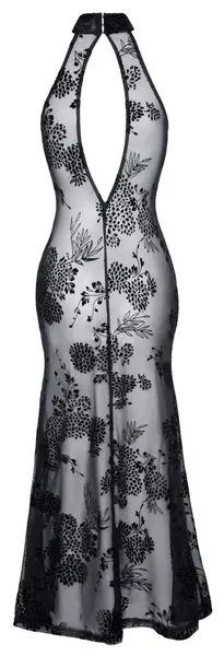 Noir Handmade Duga Powernet Cvetna Haljina XL Crna