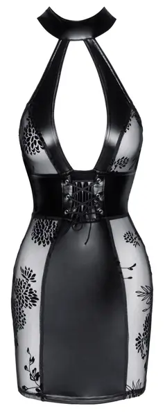 Noir Handmade Haljina XL Mat Izgled sa Velvet Prozirnim Bočnim Stranama