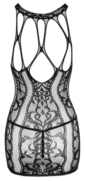 NO:XQSE Seamless Net Dress & Lace String S-L, Black, Stretch Fit