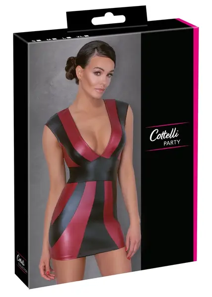 Cottelli Collection PARTY Haljina Crvena/Crna XL - Pripijeni Mat Izgled
