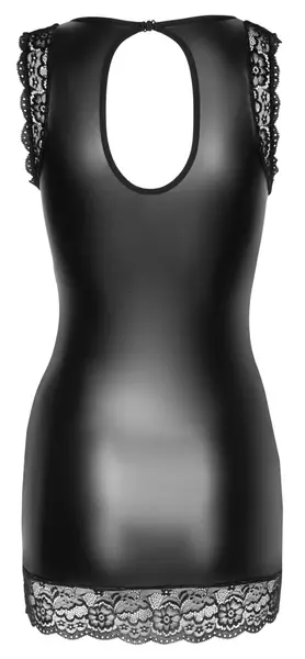 Cottelli PARTY Lace Detail Mini Dress XL Black Matte Look