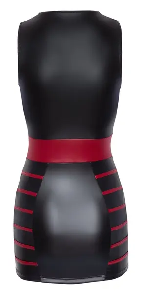 Cottelli PARTY Dress Black/Red XL - Fitted Stretch Panel Design