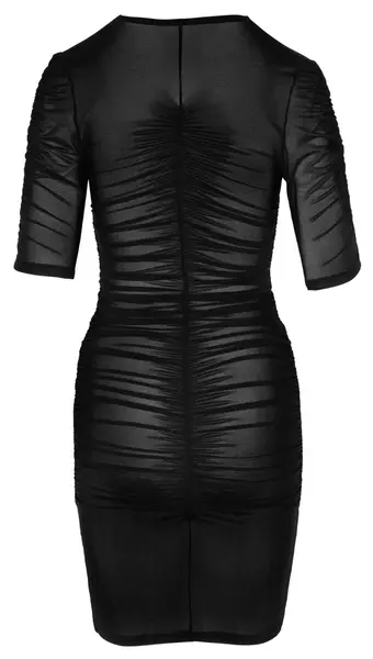 Cottelli Collection Mini haljina S Crna sa dekorativnim naborima