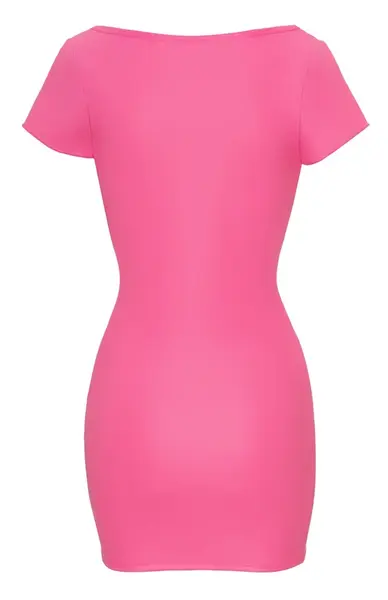 Cottelli Collection haljina vruće roze XL - sjajna pripijena haljina za zabave