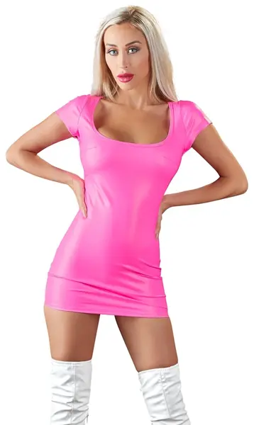 Cottelli Collection haljina vruće roze L - rastegljivi kroj, široki dekolte