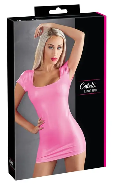 Cottelli Collection haljina vruće roze S - rastegljivi dizajn, široki dekolte
