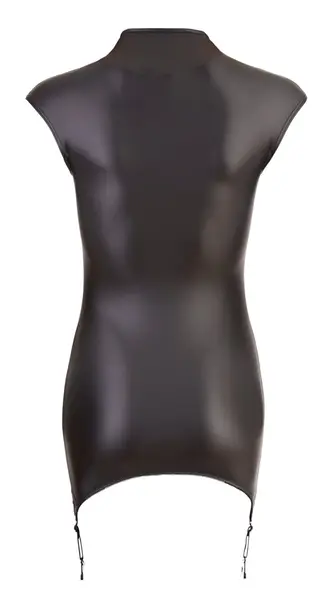 Cottelli Collection sjajna crna mini haljina sa podesivim naramenicama XL
