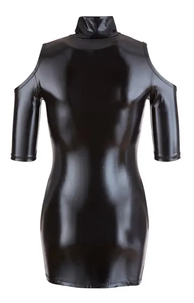 Cottelli Collection Wetlook crna Cold Shoulder haljina M