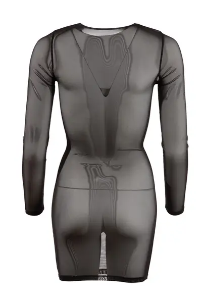 Cottelli Collection Powernet Haljina L Crna, Figure-Enhancing, Dugi Rukavi