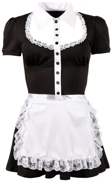 Cottelli Collection Haljina u stilu sobarice XL sa keceljom, crna i bela