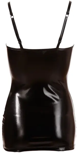 Cottelli Collection Wetlook mini haljina S crna podesive naramenice