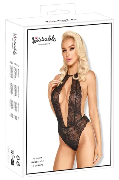 Kissable Black Lace Bodysuit L/XL - Elegantan proziran dizajn