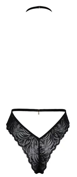 Kissable Body Black S/M - Elegant Lace, Open Back Design